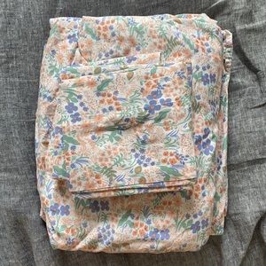 Anthropologie Floral Sheet Set